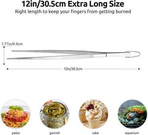 Pinzas de Manicura y Cocina de Acero Inoxidable de Precisión, con Punta Puntiaguda y Duradera para Uso Doméstico - Product Image 2