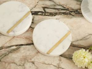 Sous-verres de table ronds en marbre de luxe moderne, écologiques, de haute qualité, personnalisables en taille, avec couleur et logo sur mesure, tapis et coussinets. - Product Image 3