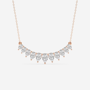 Collar de Cadena con Diamante Cultivado en Laboratorio en Forma de Pera de 3 Quilates, Graduado en el Centro, para Mujer, Elegante, Brillante, Joyería para Uso Diario - Product Image 2
