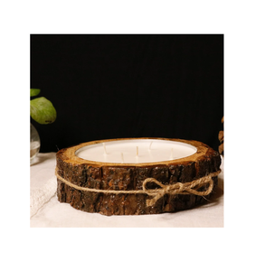 Bol à bougie vintage en bois blanc pour la maison, les mariages, les événements, les cadeaux, récipient à bougie personnalisé pour table, restaurants, cafés - Product Image 2
