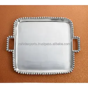 Bandeja de Metal de Cobre Antiguo, Bandeja de Metal Artística Minimalista para Áreas de Diseño de Interiores Modernas, Hecha a Mano por Zahid Exports - Product Image 3