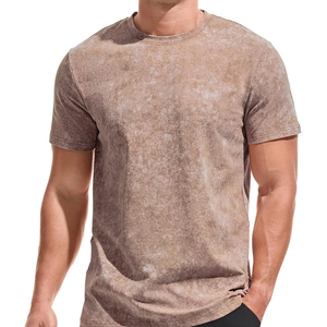 <b>Men</b> Acid Wash T <b>Shirt</b> Custom Manufacturing Casual Apparel <b>Retro</b> Washed Design Comfortable Short Sleeve Tee for Wholesale - Product Image 5
