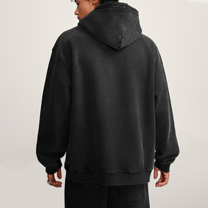Sweat-shirt à capuche pour homme, coupe oversize, délavé vintage, style streetwear décontracté, 100% coton French Terry, coupe décontractée, USA - Product Image 2
