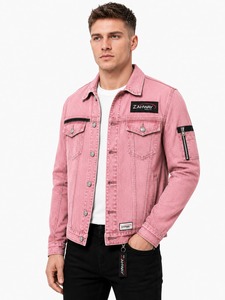 High Quality Eco-Friendly Windproof Breathable <b>Men</b> <b>Denim</b> <b>Jacket</b> Casual Street Style Durable Cotton Construction Versatile Front - Product Image 5