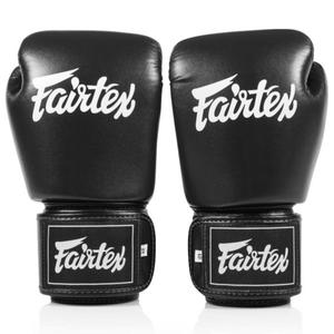 ถุงมือชกมวย Fairtex ปรับแต่งได้ หนังสีดำ กันลื่น สำหรับทุกเพศ ปิดด้วยแถบตีนตุ๊กแก แบบเต็มนิ้ว อุปกรณ์ฝึกซ้อมสำหรับผู้ใหญ่ - Product Image 1