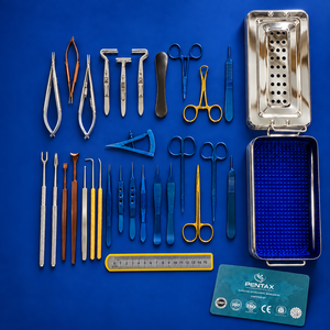 Juego de Instrumentos Manuales de Blefaroplastia de Alta Calidad, Caja de Acero Inoxidable, Tapete de Silicona, Certificación CE, Esterilización a Alta Temperatura - Product Image 3