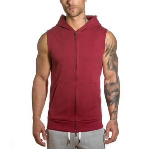 Sweat-shirt à capuche sans manches pour homme, style tank, vêtements de fitness, séchage rapide, entraînement, course à pied, musculation, activité physique - Product Image 1