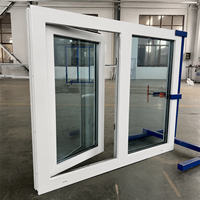Ventana Abatible Horizontal Moderna de PVC con Protección Contra Huracanes 2026, con Persiana Enrollable y Doble Vidrio para Taller