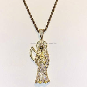 <b>Iced</b> <b>Out</b> Angel Pendant Moissanite Charm 925 Silver Rope <b>Chain</b> Hip Hop Necklace Custom Jewelry - Product Image 3