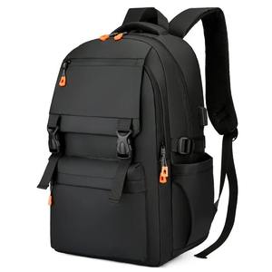 Gray Nylon <b>Backpack</b> 15 Inches Waterproof Softback Unisex Outdoor Hiking Travel Bag with Zipper Closure and Detachable Strap - Product Image 2