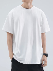 T-shirt d'été personnalisé avec logo, pour hommes et femmes, couleur unie, coupe ample, manches courtes, 180 grammes, t-shirt basique, t-shirt de travail - Product Image 4