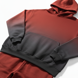 Conjunto Deportivo con Capucha para Hombre, Tallas Grandes, Color Degradado, Corte Holgado, 100% Algodón, Sudadera y Pantalones Largos, Ropa Casual de Otoño - Product Image 4