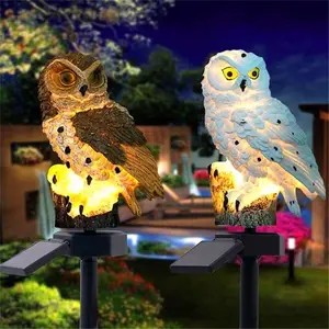 Mais recente Animal Porch Coruja pátio gramado caminho Lanternas Waterproof Stake Lights lâmpada decorativa ao ar livre levou luz solar jardim