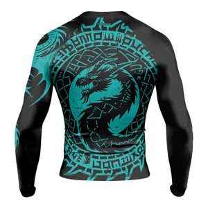 Factory Custom Unisex Rashguard UPF 50 Team Wear Sublimation Anti Odor Breathable Compression Polyester Wholesale OEM OEM UPF 50 - Product Image 5