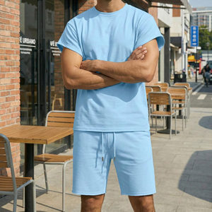 Offre Spéciale – Ensemble de Survêtement Léger Uni pour Homme – T-shirts Décontractés pour Jeunes et Adultes – Vente en Gros – Nouveaux Ensembles d'Été Tendance pour Hommes - Product Image 5
