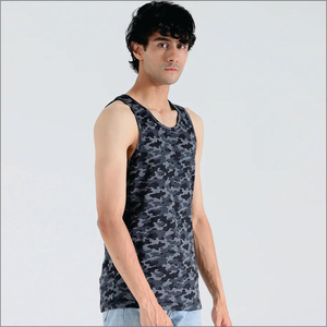 เสื้อกล้ามออกกำลังกายผู้ชายผ้าโพลีเอสเตอร์/คอตตอนแบบสปอร์ตสบายๆ สั่งทำขายส่ง แห้งเร็ว ระบายอากาศดี ปักลายด้านหน้า เสริมสร้างกล้ามเนื้อ - Product Image 5