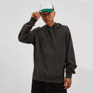 Plain Autumn Oversized <b>Pullover</b> <b>Men</b> Hoodies Thermal Knitted Premium Quality Hot Sale Polyester/Cotton 330g Heavyweight Hoodies - Product Image 1