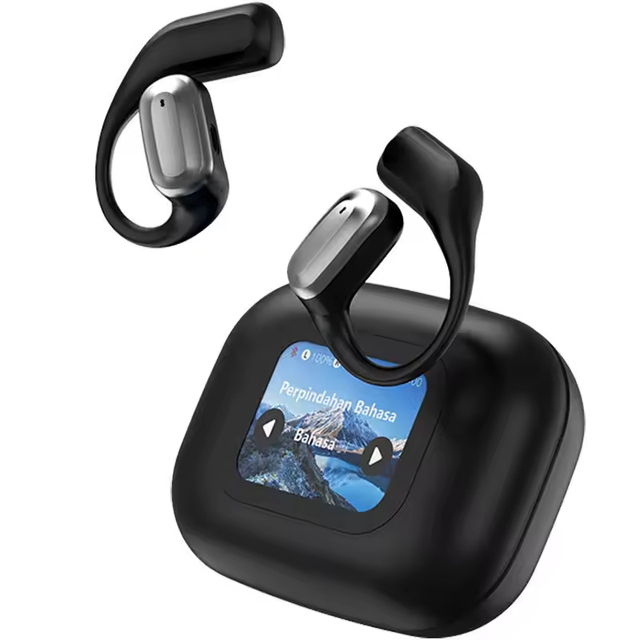 High Quality Smart AI Translation Device 138 Languages OWS Language Translation Earbuds Touch Screen TF Card for Business Travel