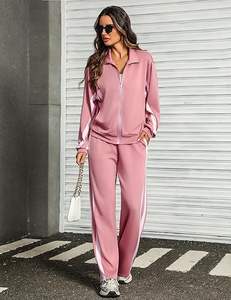 Conjunto Deportivo de 2 Piezas para Mujer, con Sudadera con Cierre y Pantalones Deportivos Transpirables con Bolsillos Laterales, Ideal para Viajes de Invierno - Product Image 2