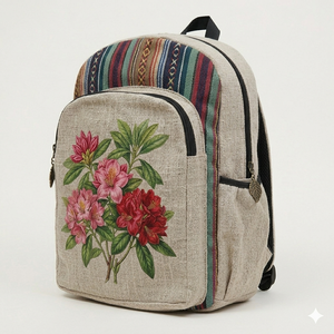 กระเป๋าเป้สะพายหลังแฟชั่นแบบยูนิเซ็กซ์ ทำจากใยป่าน 100% น้ำหนักเบา 16 ลิตร สายสะพายสบาย  ใส่แล็ปท็อปได้  ผลิตด้วยมืออย่างยั่งยืน  สารสกัดจากดอกโรโดเดนดรอน - Product Image 2