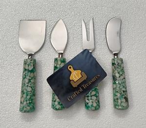 Juego de Cuchillos para Queso, Regalo de Navidad, Superventas, Acero Inoxidable 18/8 con Mango de Terrazo, Herramientas para Cortar Queso, Uso Doméstico y Hotelero - Product Image 2