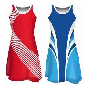 Robe sur mesure sans manches, uniforme de netball entièrement imprimé, jupes imprimées par sublimation, vêtements de sport - Product Image 6