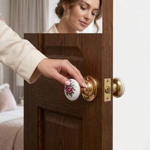 Poignée de porte en céramique traditionnelle avec insert en porcelaine, design moderne, pour armoire de chambre, tiroir, meubles, durable, réglable pour cuisine - Product Image 3