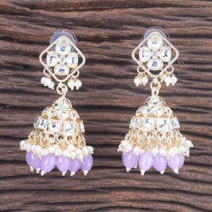 ต่างหูชุบทองอินโดตะวันตก Jhumki 103045 - Product Image 4