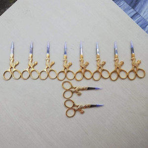 Stainless Steel Gold Chicken Shaped Handle Straight Embroidery <b>Scissors</b> for Thread Cutting <b>Sewing</b> and Needlework - Product Image 1