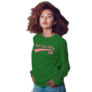 Sudadera Verde Oscuro con Cuello Redondo y Gráfico Rosa, Sudadera Casual de Invierno de Manga Larga de Algodón y Felpa para Mujer - Product Image 1