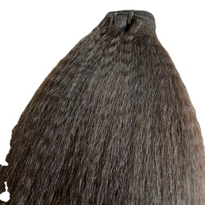 Vente en gros de paquets de cheveux crépus lisses, paquets de cheveux Yaki à cuticules alignées, paquets de cheveux humains brésiliens vierges 10A Grade 30 pouces - Product Image 3