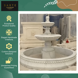 Nouvelle collection de fontaines de jardin modernes en marbre, décorations d'entrée haut de gamme, cascade extérieure écologique avec sculptures en pierre - Product Image 3