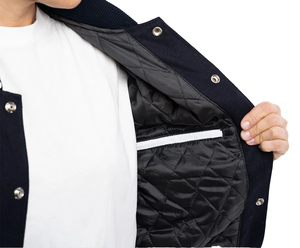 Chaqueta de Béisbol Universitaria Estilo Varsity Auténtica para Hombre con Diseños de Dibujos Animados y Parches, con Capucha, 100% Lana, Ropa de Invierno - Product Image 2