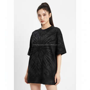 เสื้อยืดผู้หญิงสไตล์วินเทจทำมือ ผ้าฝ้าย 100% ทรงปกติ ลวดลายดอกไม้ ล้างสีแบบแอซิดวอช สำหรับฤดูร้อน สตรีทแวร์ ขายส่ง - Product Image 2