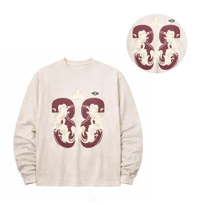 Oversized Graphic Streetwear Men’s T-Shirts Long Sleeve Cotton Blend Printed <b>Tshirts</b> for Men Wholesale Garment Manufacturing - Product Image 3