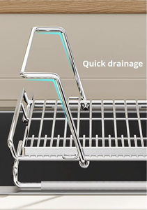 Vietnam Telescopic Single Tier Sink Drain Basket Metal Dish Drying <b>Rack</b> Kitchen Organizer - Product Image 4