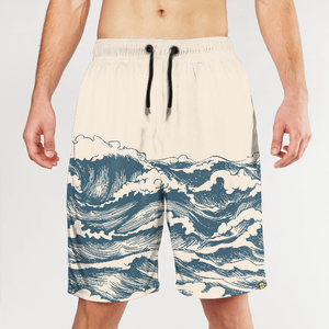 Shorts de Baño para Hombre con Estampado de Calavera, Azul y Negro, Secado Rápido, Cintura Elástica, Estilo Casual - Product Image 5