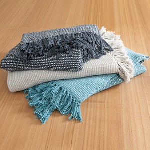 Manta Tejida de Alta Calidad, Estilo Europeo, Ecológica, con Borlas de Algodón/Poliéster a Rayas, para las Cuatro Estaciones, Lavable a Mano - Product Image 6