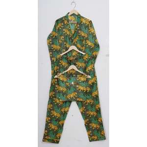 Conjunto de Pijama de Manga Larga para Mujer, Estampado Floral, Algodón Puro, Casual, de Lujo, para Primavera/Verano - Product Image 6