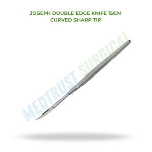 มีดจูเซฟแบบสองคม 15 ซม. ปลายโค้งคม สำหรับผ่าตัดกระดูกสันหลังและอวัยวะภายใน ใช้สำหรับการผ่าตัดและตัด - Product Image 2