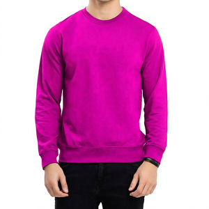Sudadera de Cuello Redondo para Hombre, Color Sólido, Corte Regular, Tejido de Algodón, Informal, para Otoño - Product Image 4