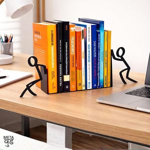 Sujetalibros Metálicos Creativos con Figura Humana, Organizador de Escritorio, Soportes de Almacenamiento Rectangulares, Accesorio para Ordenar la Oficina - Product Image 1