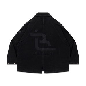 Heavyweight 100% Cotton Denim <b>Jacket</b> Men Washed <b>Trucker</b> Coat Contrast Stitch Windproof Breathable Regular Fit Custom Wholesale - Product Image 2