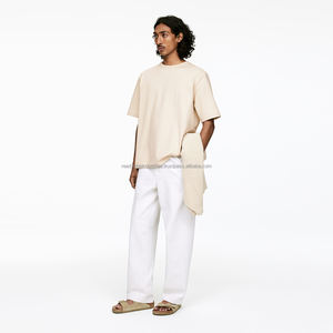 Poids lourd sur la taille T-shirt coton recadrée t-shirts Logo personnalisé Boxy Fit blanc Streetwear hommes T-shirt - Product Image 1