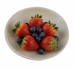 Plato de Servir de Hoja de Palma, Color Sólido, Minimalista, Ecológico, Biodegradable, Duradero, Apto para Alimentos, Desechable, para Fiestas, con Grabado, Paquete de 6 - Product Image 1