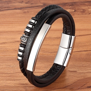 MenneM Bracelet de couple de luxe décontracté, multicouche, fait main, vintage, géométrique, style western, pour hommes, vente en gros - Product Image 4