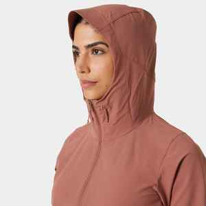 Veste en polaire tricotée à capuche pour femme, manches longues, fermeture éclair, légère, coupe-vent, couleur unie, en polyester/nylon - Product Image 2