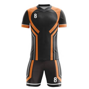 Conjunto de Camiseta de Fútbol Sublimada Personalizada 100% Poliéster, Cuello en V Blanco, Manga Corta, Unisex para Adultos, Estampado Geométrico, Transpirable y de Secado Rápido - Product Image 5