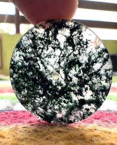 Esfera de reloj de ágata musgosa natural, hermosa esfera para la fabricación de relojes, piedra suelta. - Product Image 3