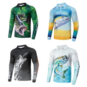 Polo de pêche unisexe à manches longues pour la saison estivale, imprimé par sublimation, col vert camouflage, style UPF 50, antibactérien - Product Image 4